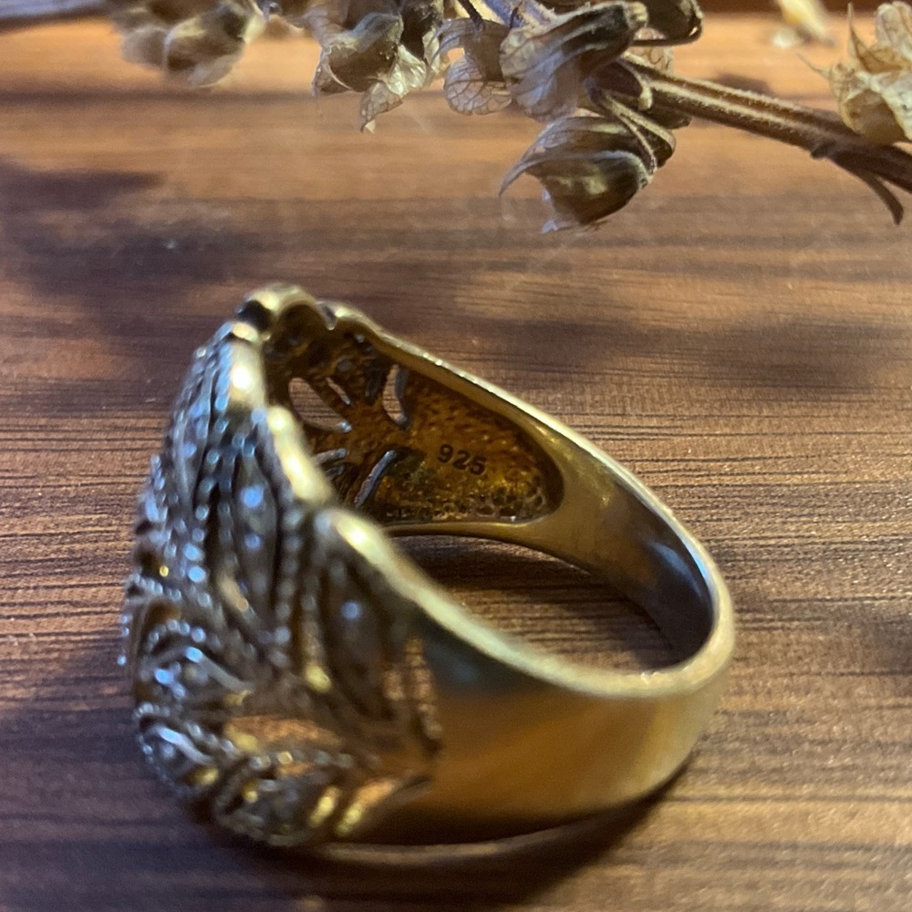 Vintage Vine Sterling Silver Leaf Ring - Picture 6 of 9